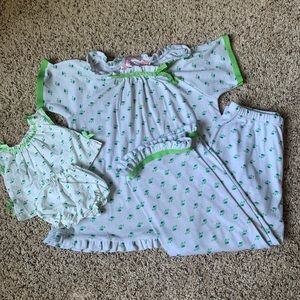 American Girl Floral PJ Set w/ matching Doll PJs
